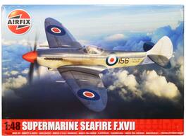 Level 3 Model Kit Supermarine Seafire F.XVII Fighter Aircraft with 3 Scheme Options 1/48 Plastic Model Kit by Airfix - Multi