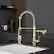 Alt View 4. Boyel Living - Contemporary Single Handle Gooseneck Pull Down Sprayer Kitchen Faucet Brushed Gold - Brushed Gold.