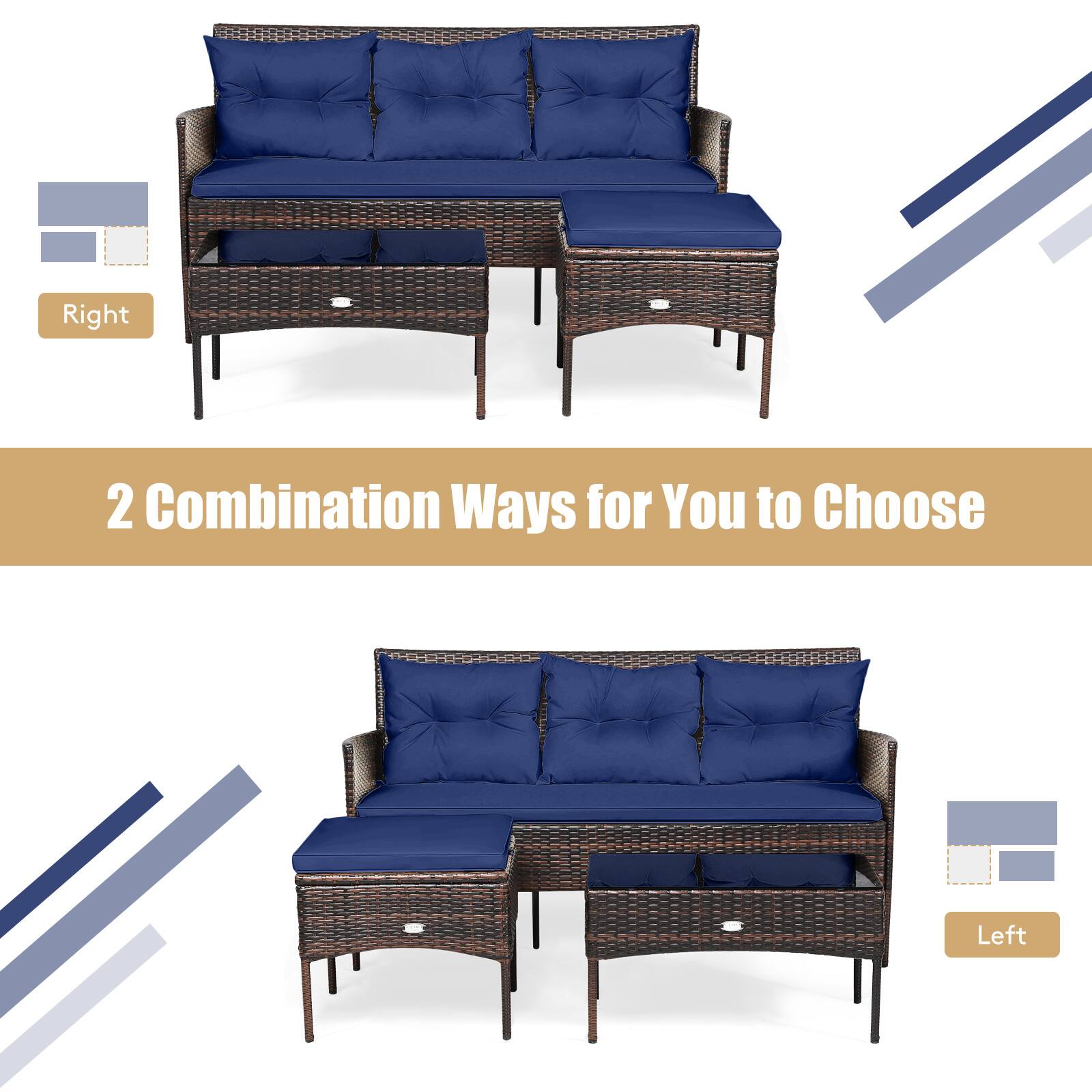 Right, 2 Combination Ways for You to Choose, Left