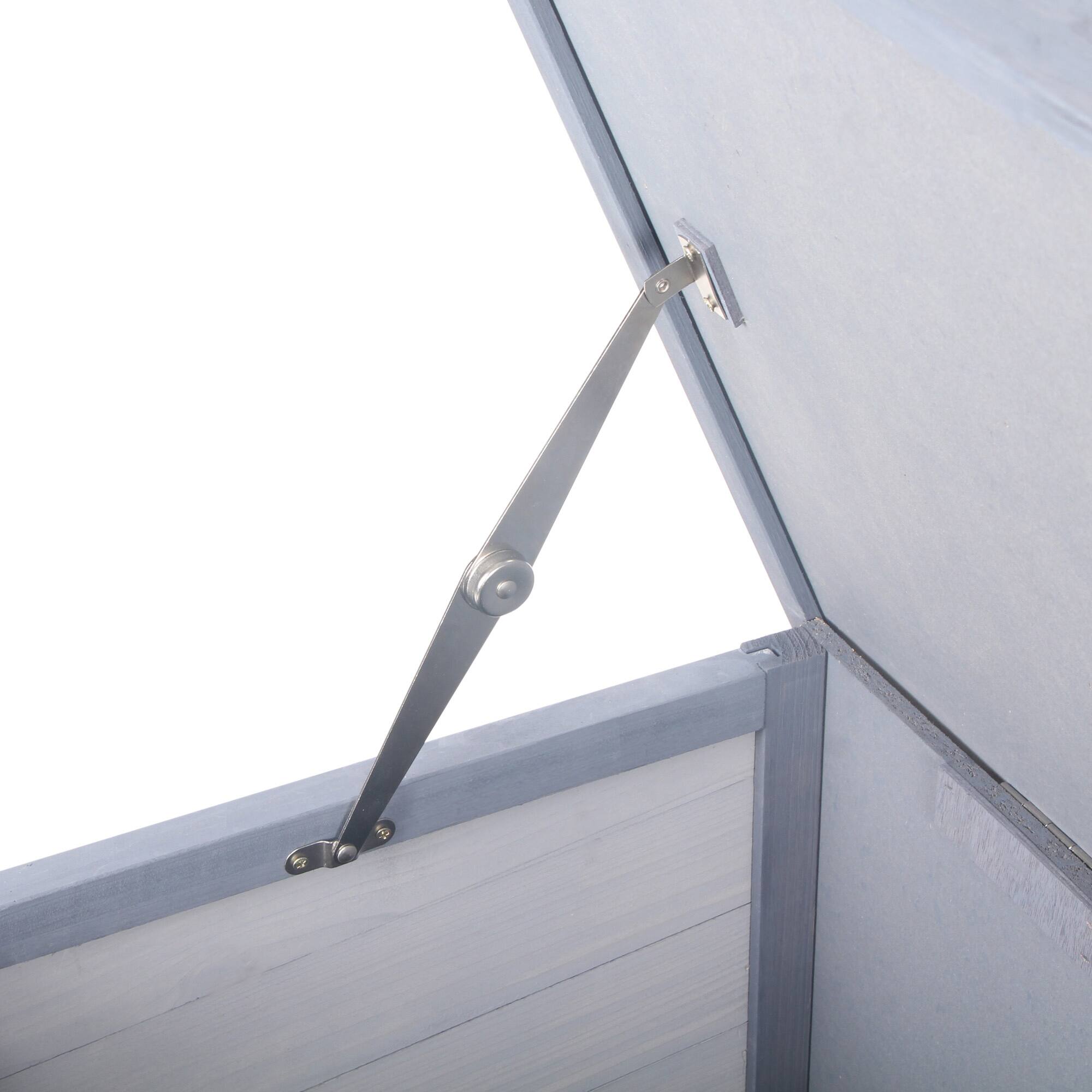 Alt View 4. Pawhut - Wooden Rabbit Hutch, Guinea Pig with Waterproof Roof, No Leak Tray, Feeding Trough, Indoor/Outdoor.