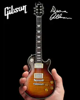 Axe Heaven - Duane Allman - Duane Allman Gibson 1959 Les Paul Tobacco Burst Mini Guitar Replica - Collectibles - Multicolor
