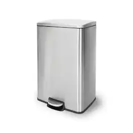 Innovaze - 13 Gal./50 Liter Rectangular Stainless Steel Step-on Trash Can for Kitchen - Silver