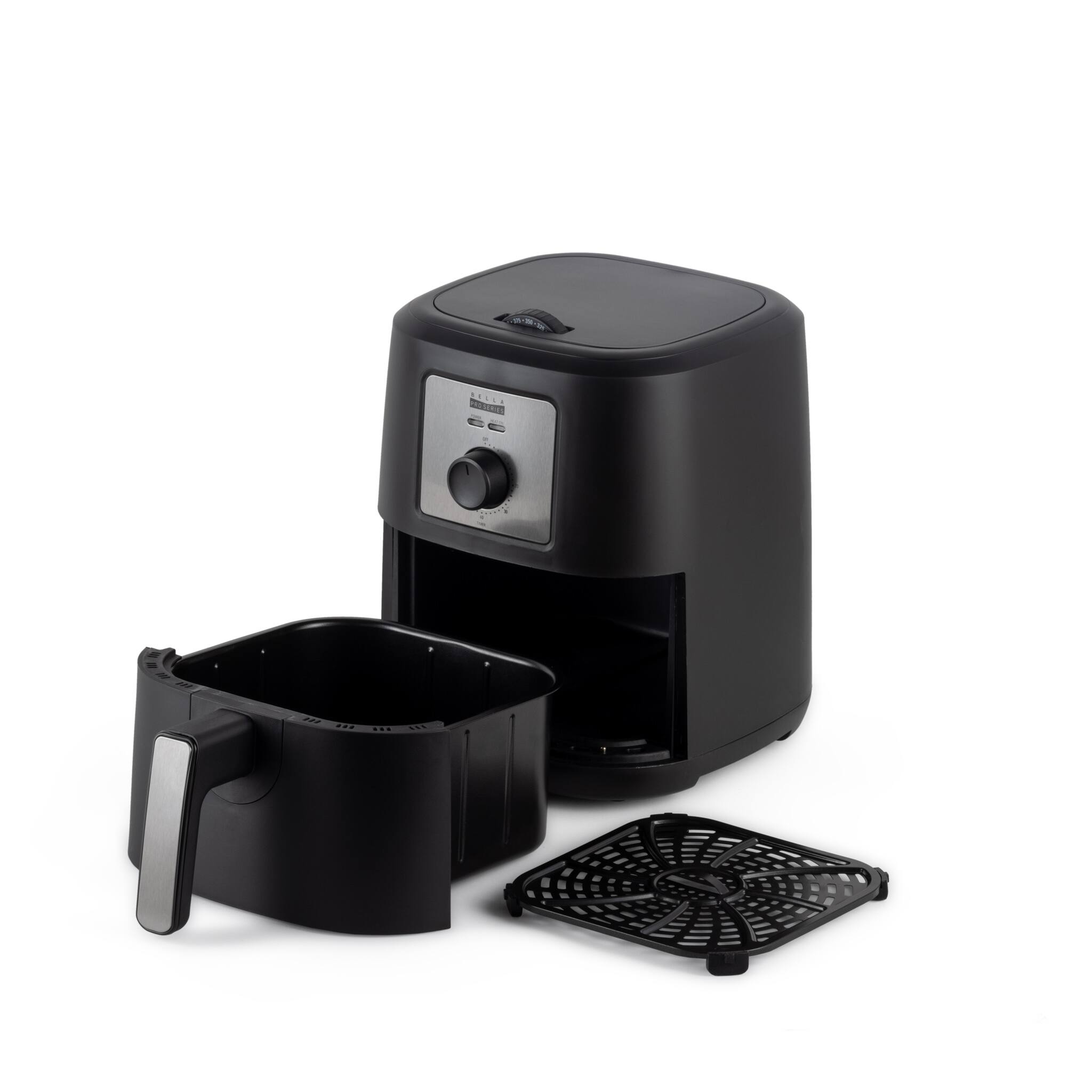 Left. Bella Pro Series - 4.2-qt. Manual Air Fryer - Black.