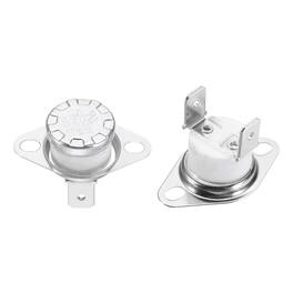 Unique Bargains - 2pcs KSD301 Thermostat 185°C/365°F 16A Normally Closed N.C Thermal Cutoff Switch for Microwaves/Oven Ceramic - Silver