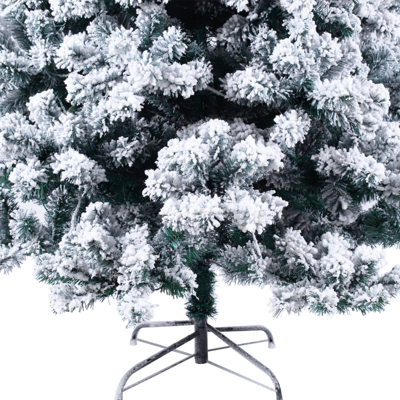 Alt View 4. Winado - 6 FT Pre-lit Snow Flocked Artificial Christmas Tree Xmas with 550 LED Lights for Holiday Decoration - Snowy Green.