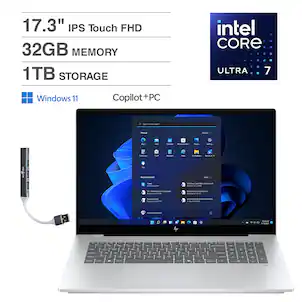 HP - Omnibook 7 Laptop 17.3 FHD Display (Ultra 7-258V, 32GB, 1TB SSD, Intel Arc 140V, Win 11 Home) w/USB Hub - Silver