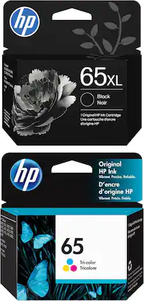 HP - 65 Ink Cartridge Bundle 2-Pack - Black | Cyan | Magenta | Yellow