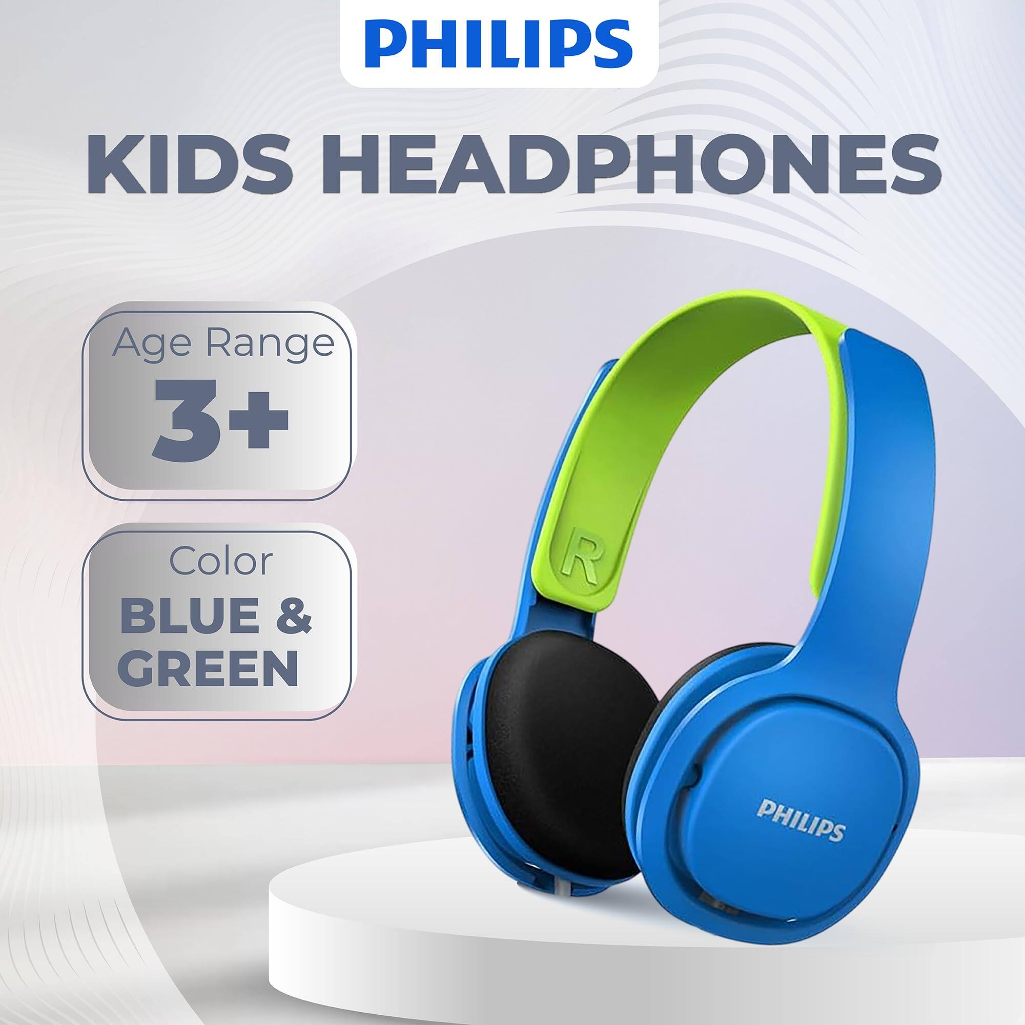 PHILIPS KIDS HEADPHONES  
Age Range: 3+  
Color: BLUE & GREEN