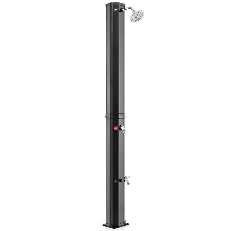 Alt View 3. Mondawe - 7.5 FT Solar Heated Outdoor Shower with Rotating Head, 15.9 Gallon Tank for Pool Garden - Black.
