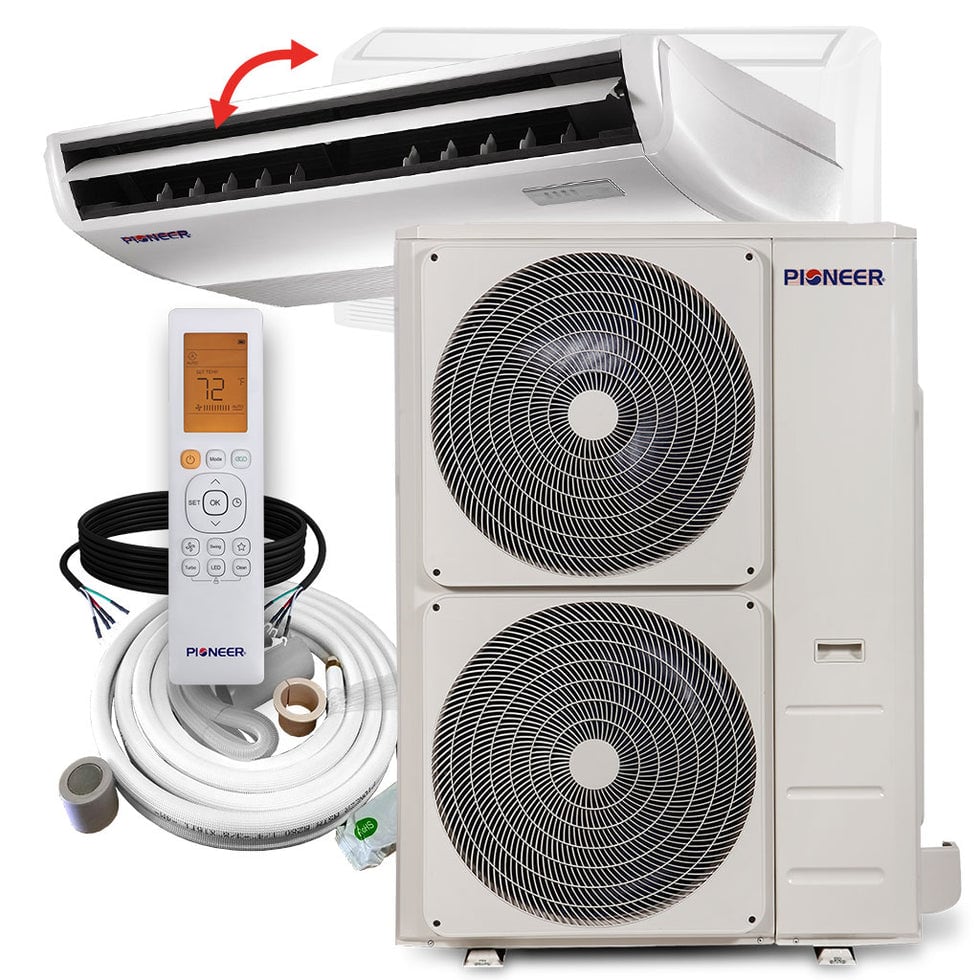 Pioneer - Quantum Ultra 48,000 BTU 4 Ton 19.8 SEER Floor/Ceiling Mini-Split Air Conditioner with Heat Pump 230-Volt - White