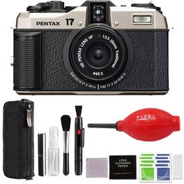 17 Dark Silver 35mm Film Camera with Advance Accessories and Travel Bundle | 18928-RIM | Pentax 17 35mm - Dark Gray