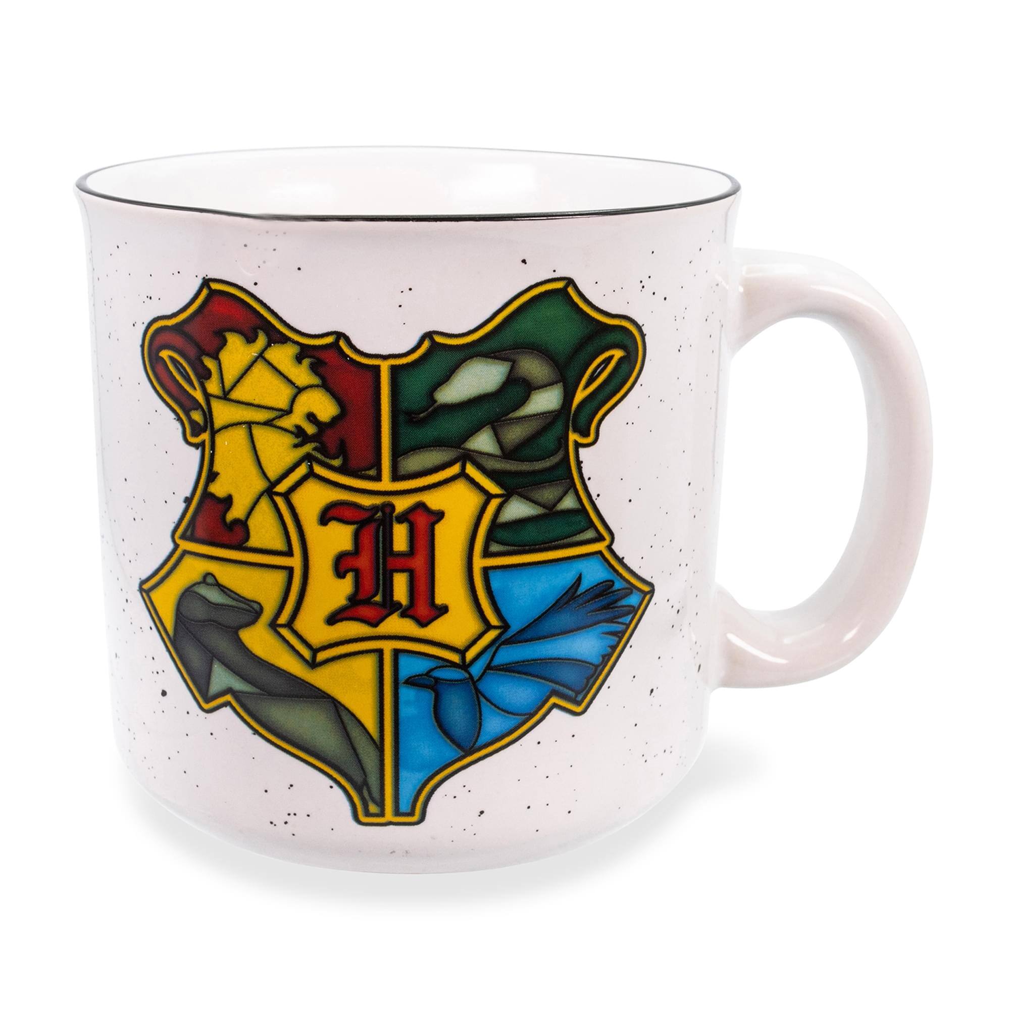 Alt View 1. Harry Potter - Harry Potter Hogwarts Logo Ceramic Camper Mug | 20 Ounces - White.