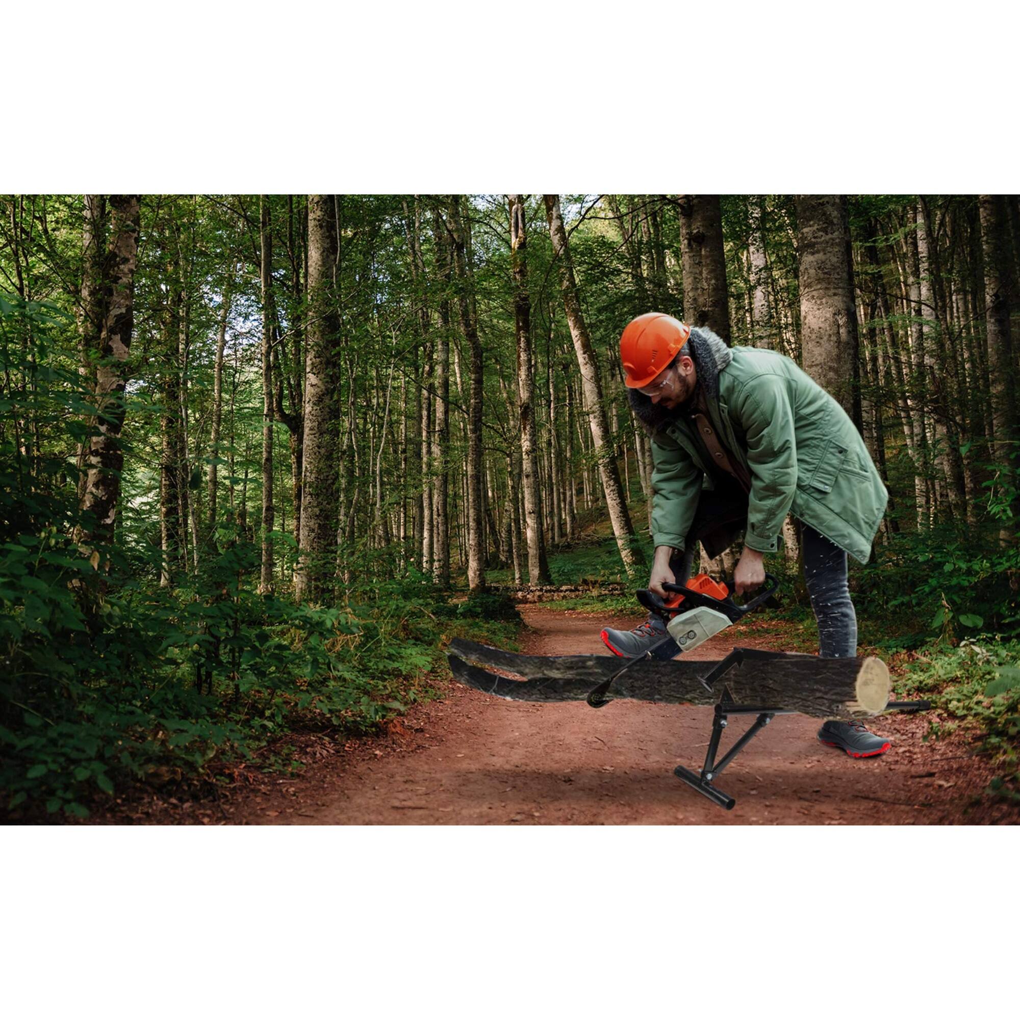 Alt View 6. Right Hand - Timberjack Triple Thick Log Lifter, Heavy-Duty Log Jack Helps You Lift, Move & Saw Timber - Black.