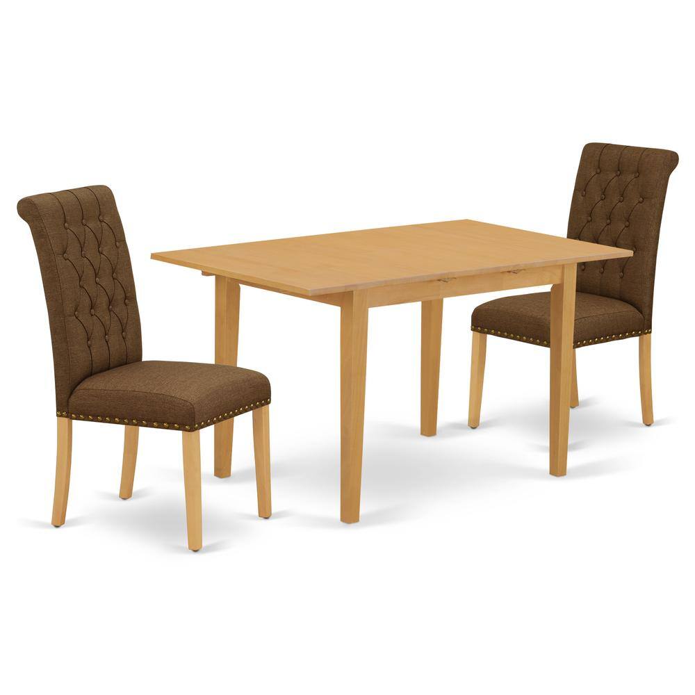 Back. East West Furniture - Dining Room Set Oak - Brown.