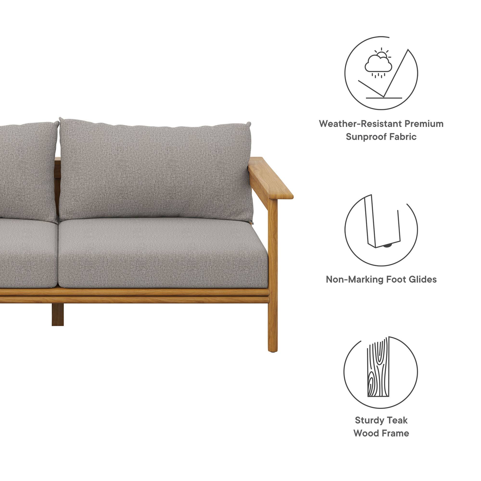 Weather-Resistant Premium Sunproof Fabric  
Non-Marking Foot Glides  
Sturdy Teak Wood Frame