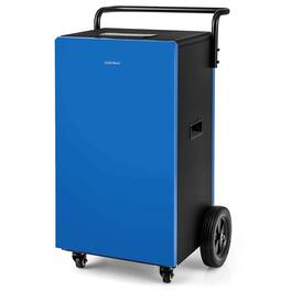 Costway - 215-Pint Portable Commercial Dehumidifier with Drain Hose 24H Timer 8,000 Sq. ft Coverage Area - Blue + Black