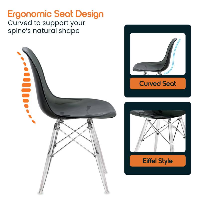 Ergonomic Seat Design  
Curved to support your spine's natural shape  

Curved Seat  
Eiffel Style