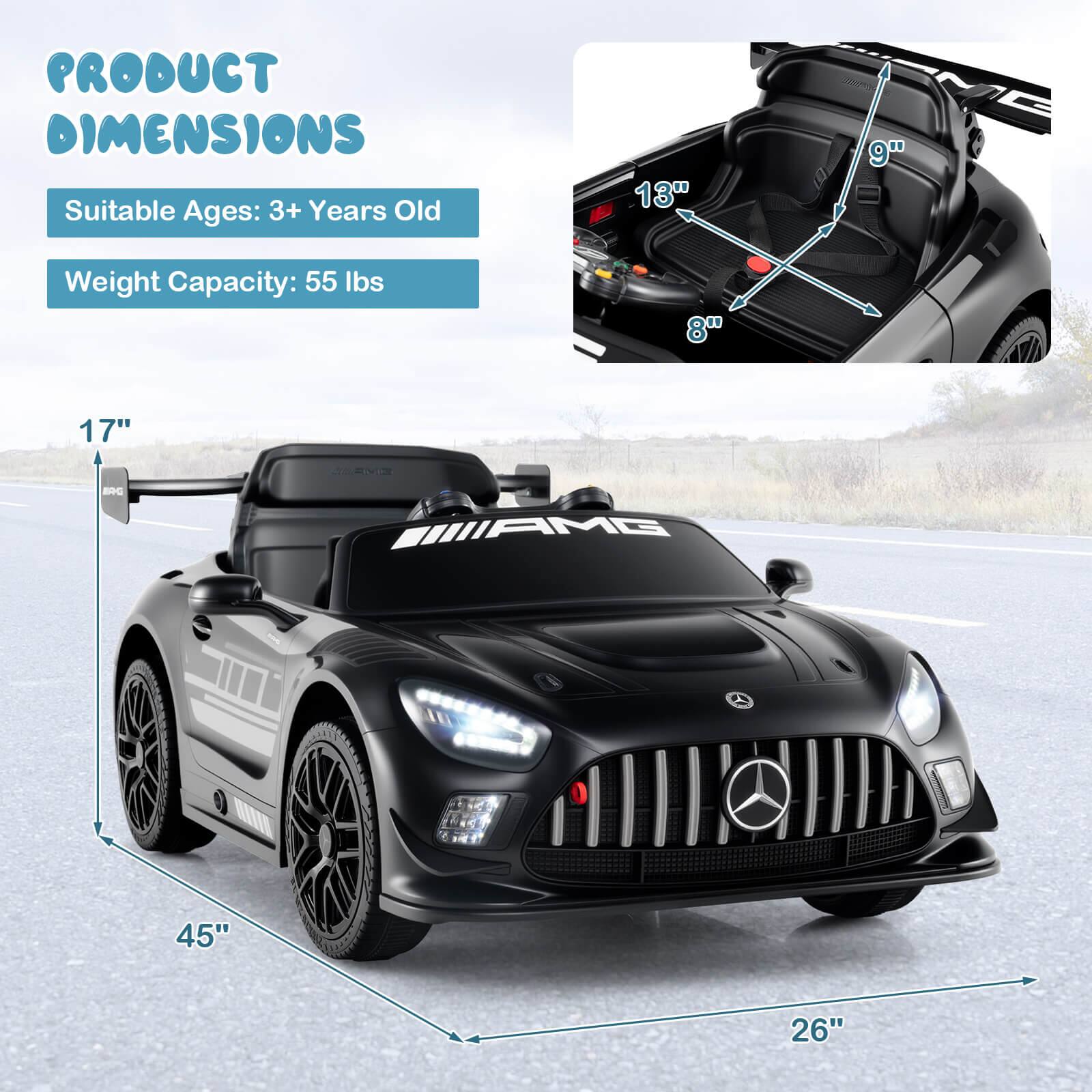 Costway Ride on Car Licensed Mercedes AMG GT3 Kids Car with Remote