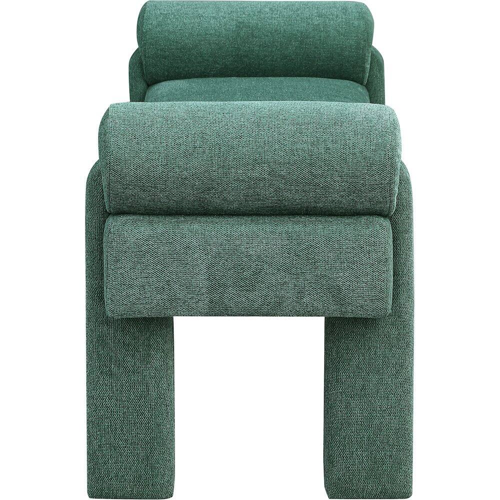 Alt View 3. Meridian Furniture - Stefano Green Polyester Fabric Bench - Green.