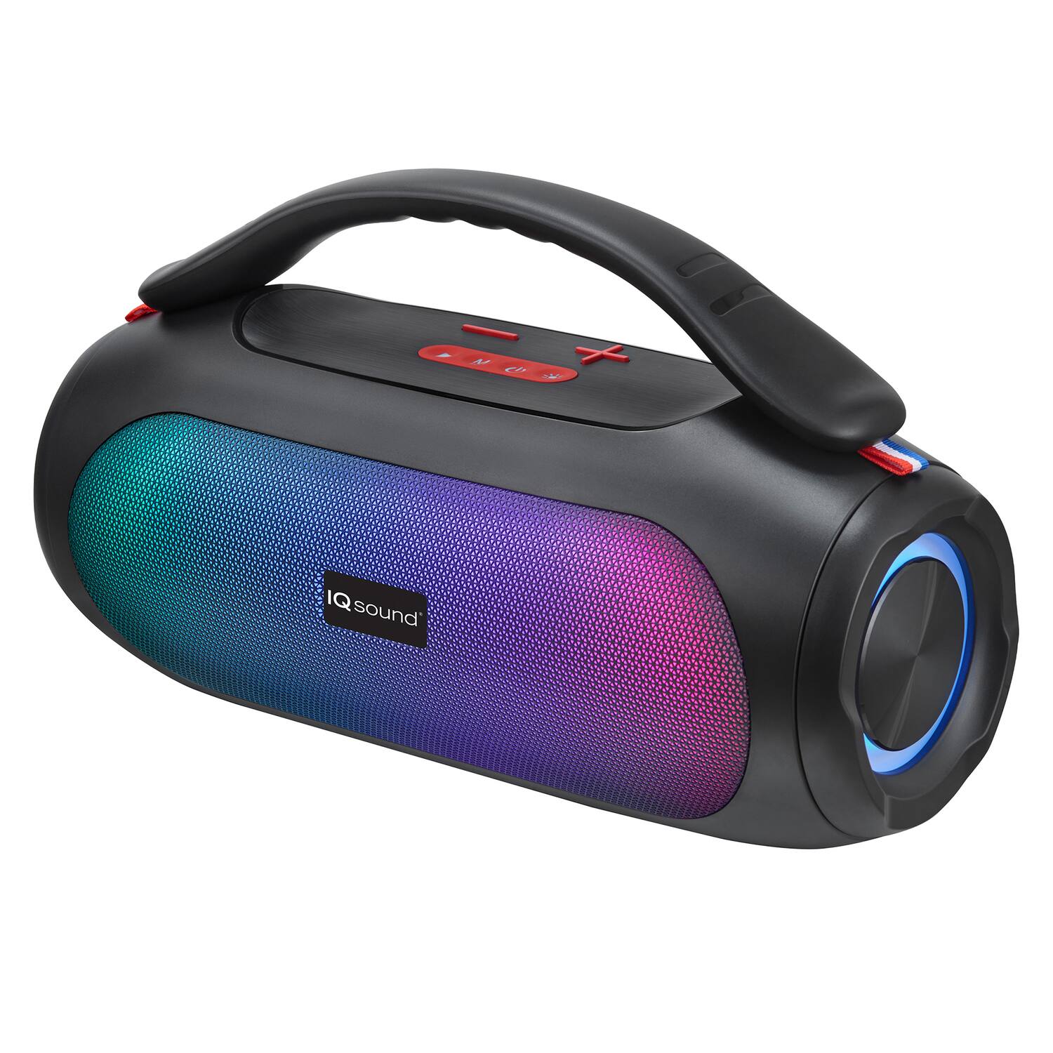 Alt View 5. iQ Sound - 40W LuMaGo Portable Bluetooth Speaker, Rechargeable, TWS, RGB Lights, USB/microSD, Aux, FM Radio, 6 Hr Play Time - Black.