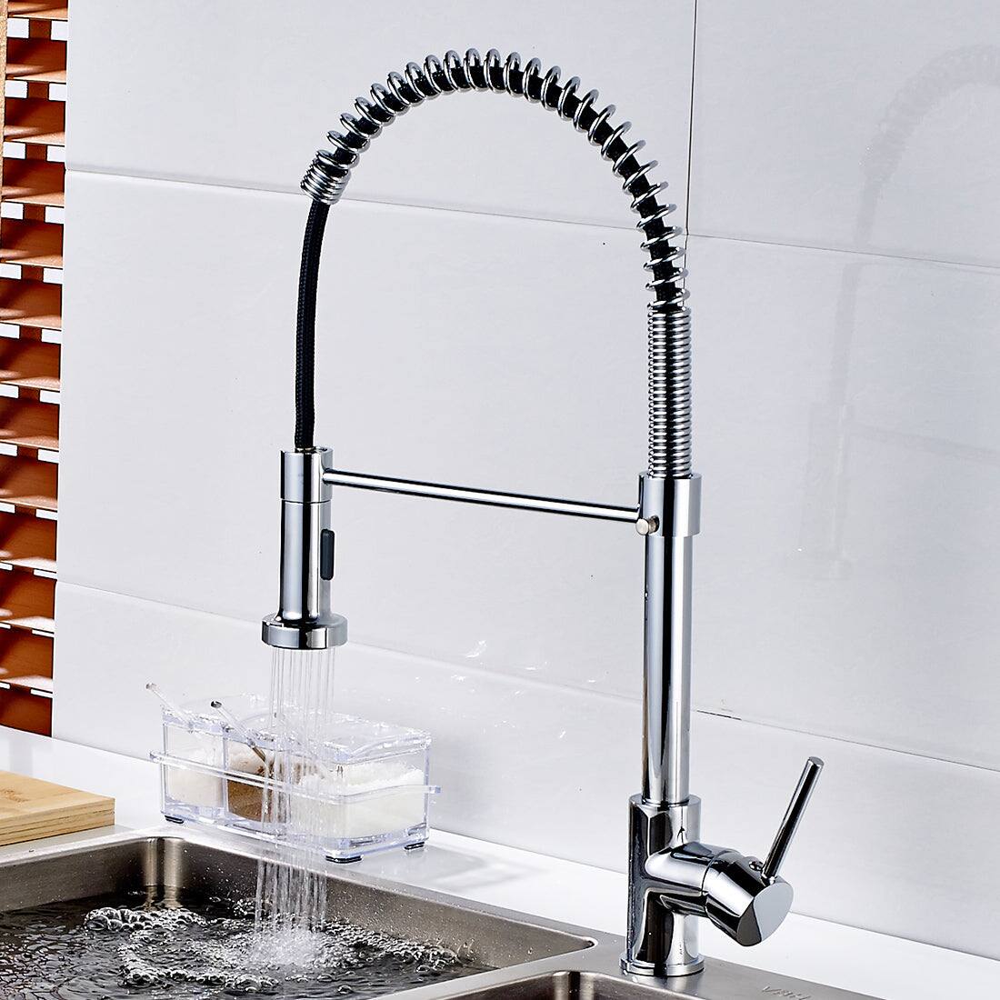 Alt View 9. Boyel Living - Silver Style Single Handle Pull Down Sprayer Kitchen Faucet - Chrome.
