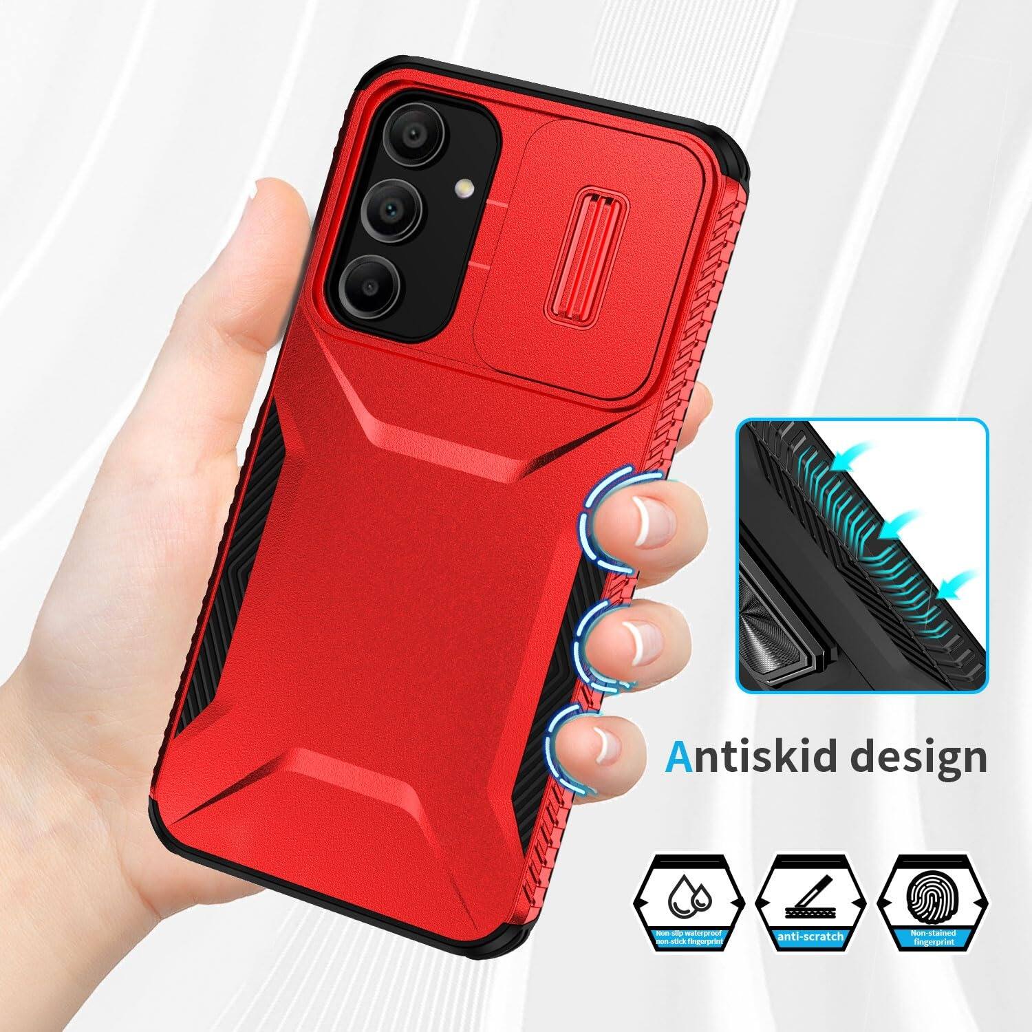 Antiskid design

Noo-stip Berongredment PRE non-stick fingerprint
anti-scratch
Non-stained lingerprint