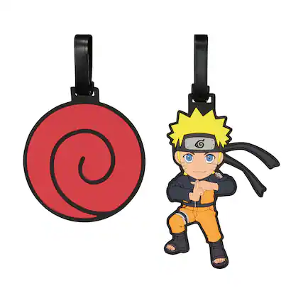 Front. Concept One - Naruto Uzumaki & Hidden Leaf Cloud 2-Piece Luggage Tag Set - MULTI.