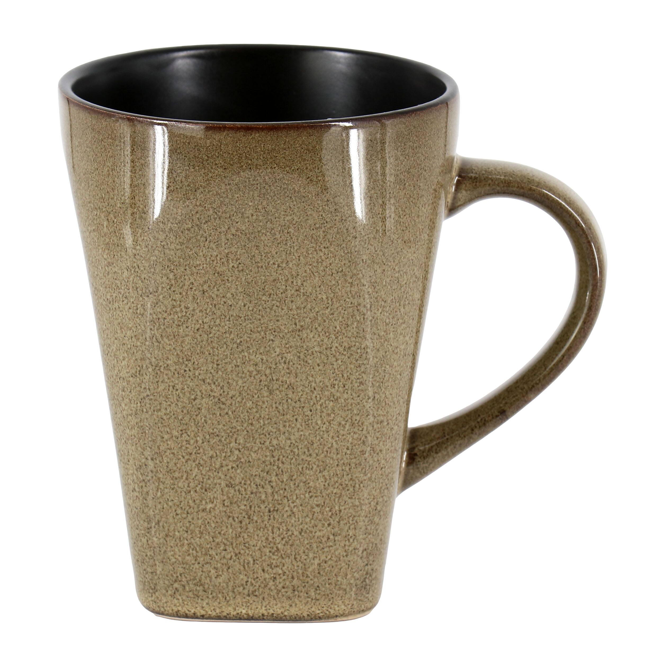 Alt View 5. Gibson - Gibson Elite Kiesling 16 Piece Hard Square Stoneware Dinnerware Set in Taupe and Black - Brown.