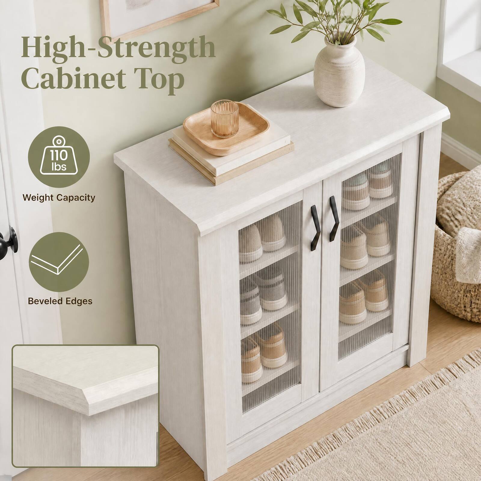 High-Strength Cabinet Top

110 lbs
Weight Capacity

Beveled Edges
