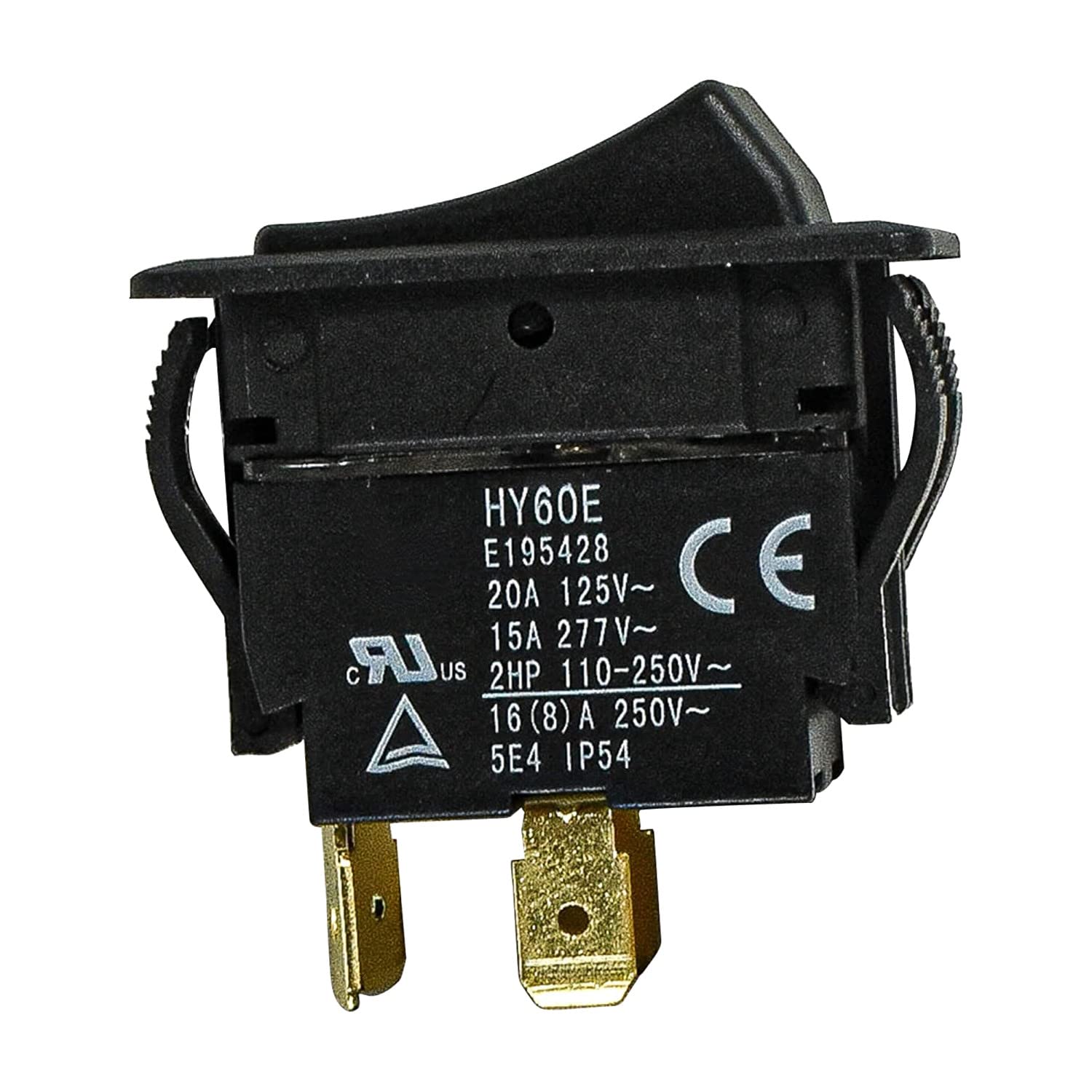 HY60E  
E195428  
CE  
20A 125V~  
15A 277V~  
16 (8) A 250V~  
2HP 110-250V~  
5E4 IP54  
US