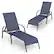 Angle. Costway - 2 PCS Patio Lounge Chair Chaise Adjustable Reclining Armrest - Navy.