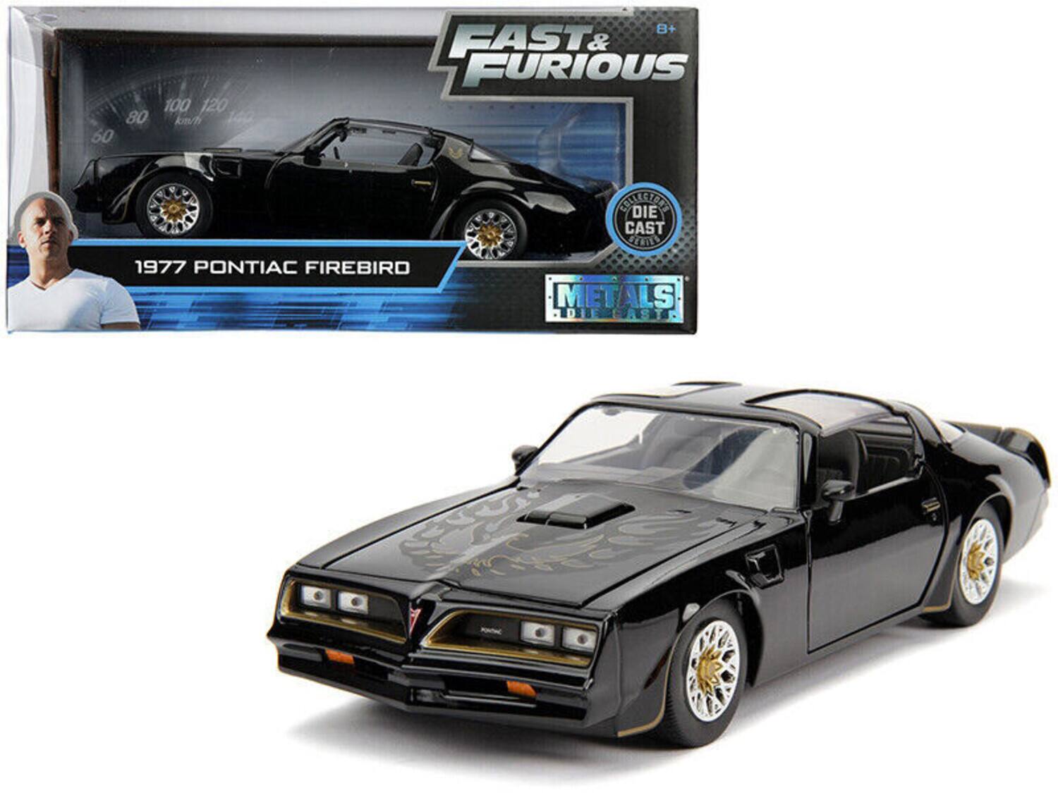 80 60 100 120 km/h 8+ FAST & FURIOUS DIE CAST SERIES 1977 PONTIAC FIREBIRD METALS DIE CAST