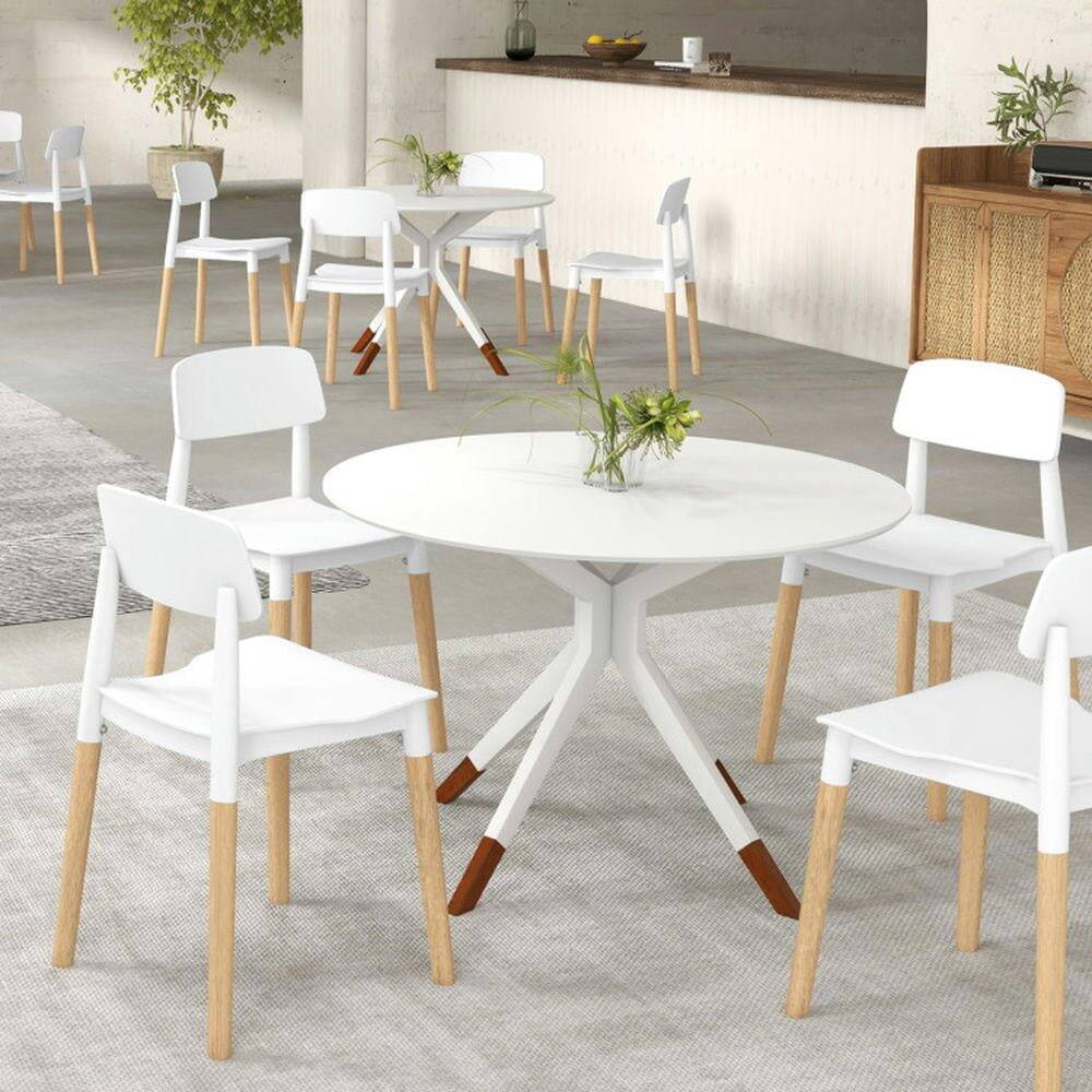 Alt View 2. Pefilos - Modern Dining Side Chairs Set of with Ergonomic Backrest for Room White Lounge Chair - White.
