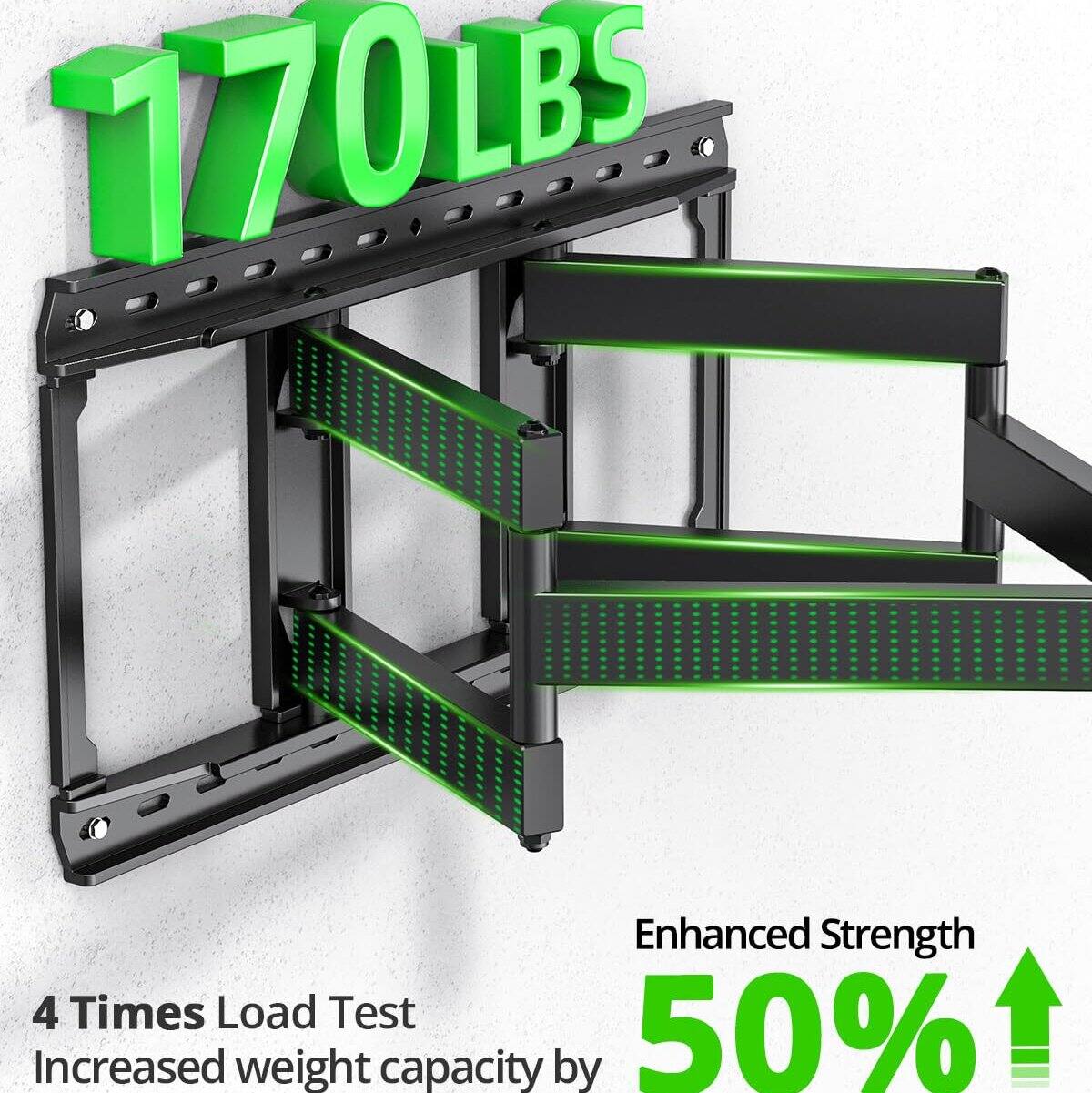 170LBS  
Enhanced Strength  
4 Times Load Test  
Increased weight capacity by 50%