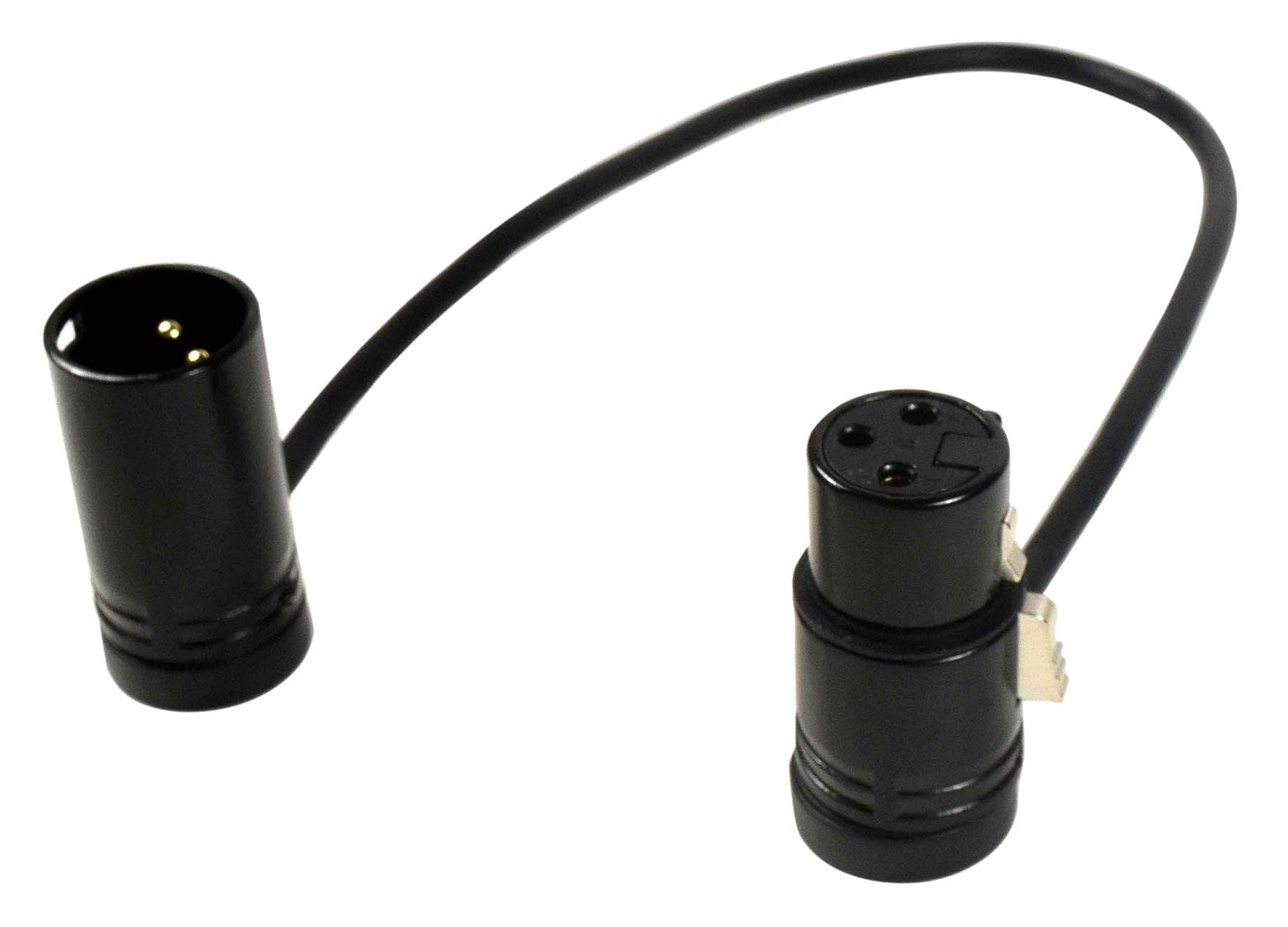 Alt View 5. HQRP - 2-Pack Adjustable-Angle Low-Profile 3-Pin XLR Female to Male Cable 10 in for Sound Devices 633 688 788T - Black.