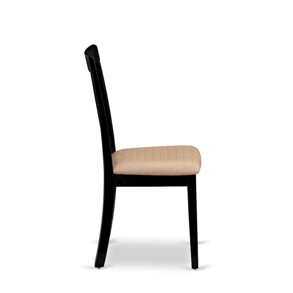 Alt View 1. East West Furniture - Antique Dining Chairs - Linen Fabric Upholstered Wood Chairs - Black & Cherry.