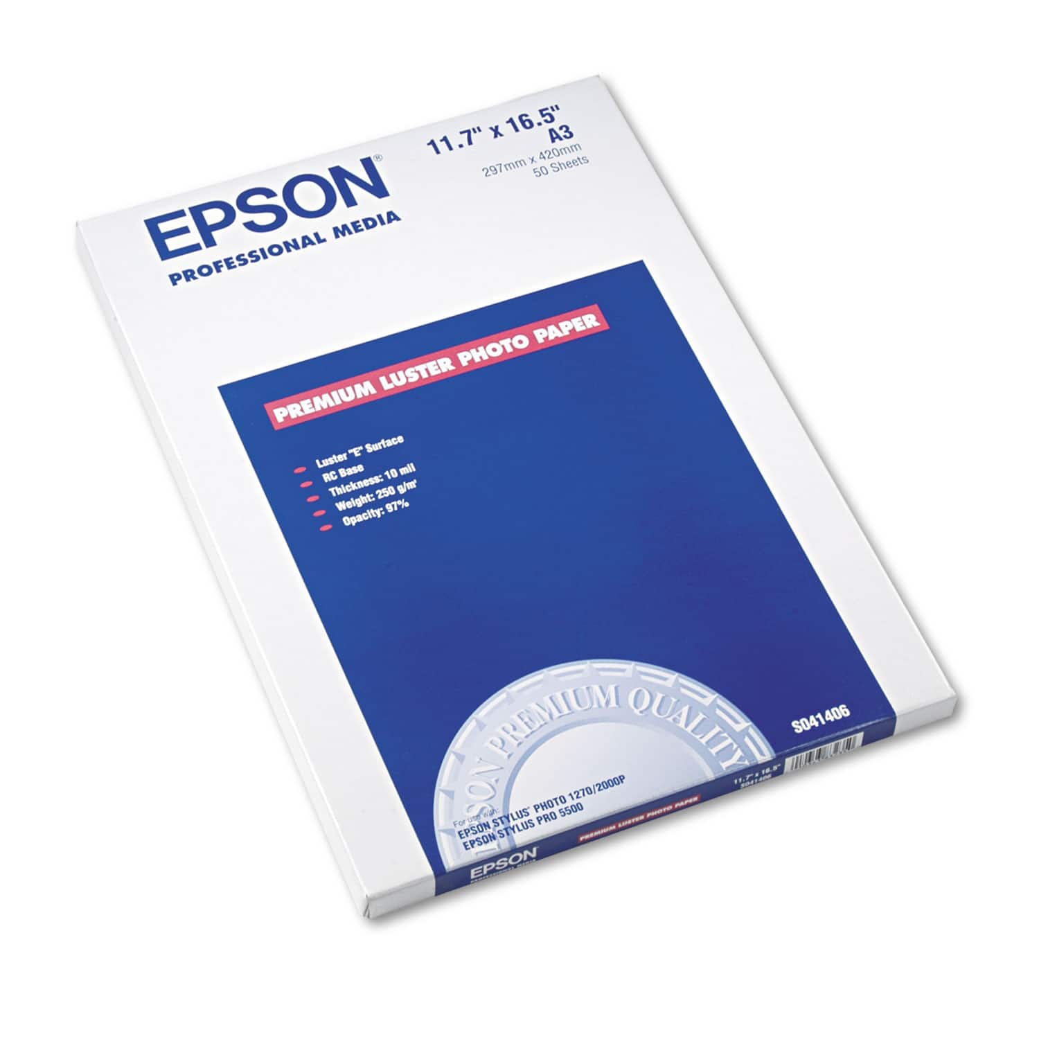 Epson - Ultra Premium Photo Paper A3 Size Luster White - Pack of 50