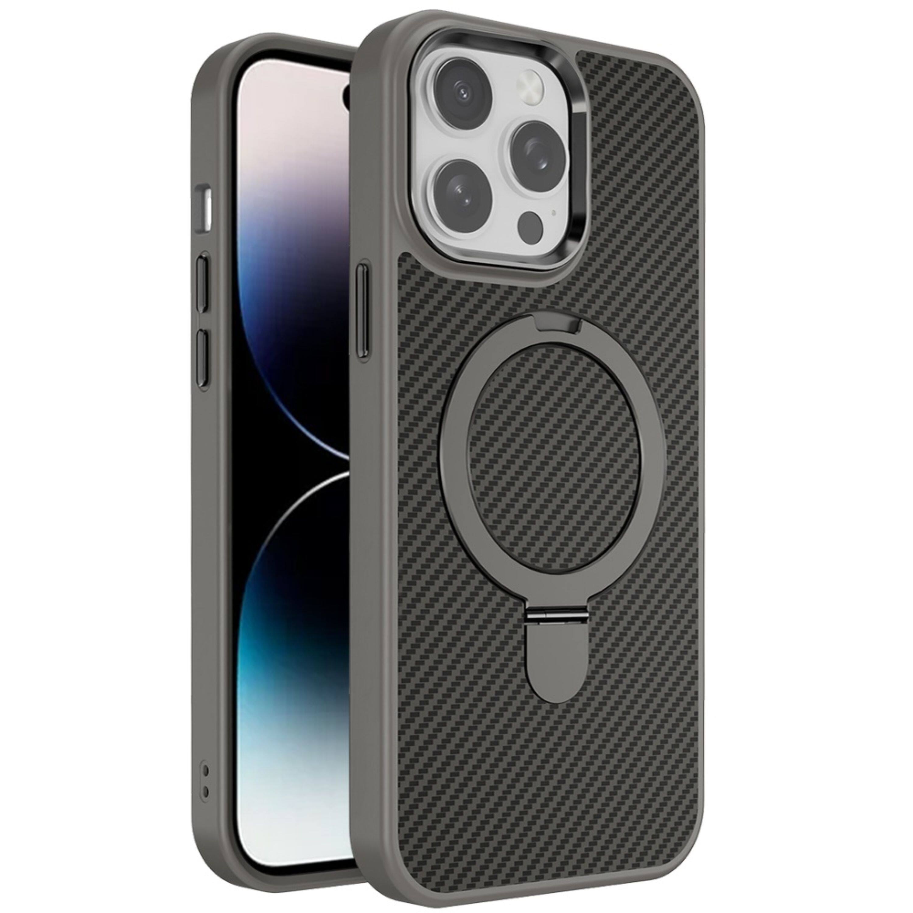 Kitcheniva - Carbon Fiber Magnetic Ring Stand Case For iPhone 14 Pro Max - Gray price history on PriceWatchPro