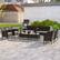 Alt View 1. Costway - 8 PCS Patio Furniture Set with Washable Cushions and Tempered Glass Coffee Table - Mix Brown + Grey.