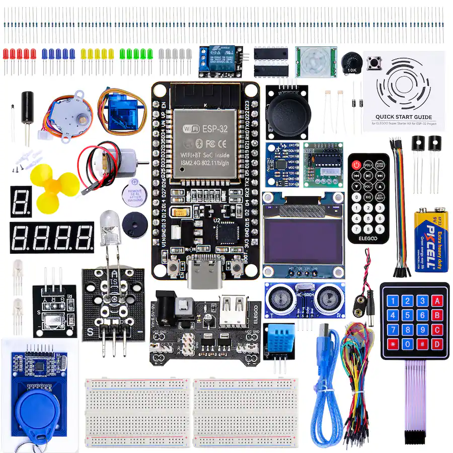 Esp Usb Connection ELEGOO ESP 32 USB C Super Starter Kit with Tutorial for Stem, CP2102 ...