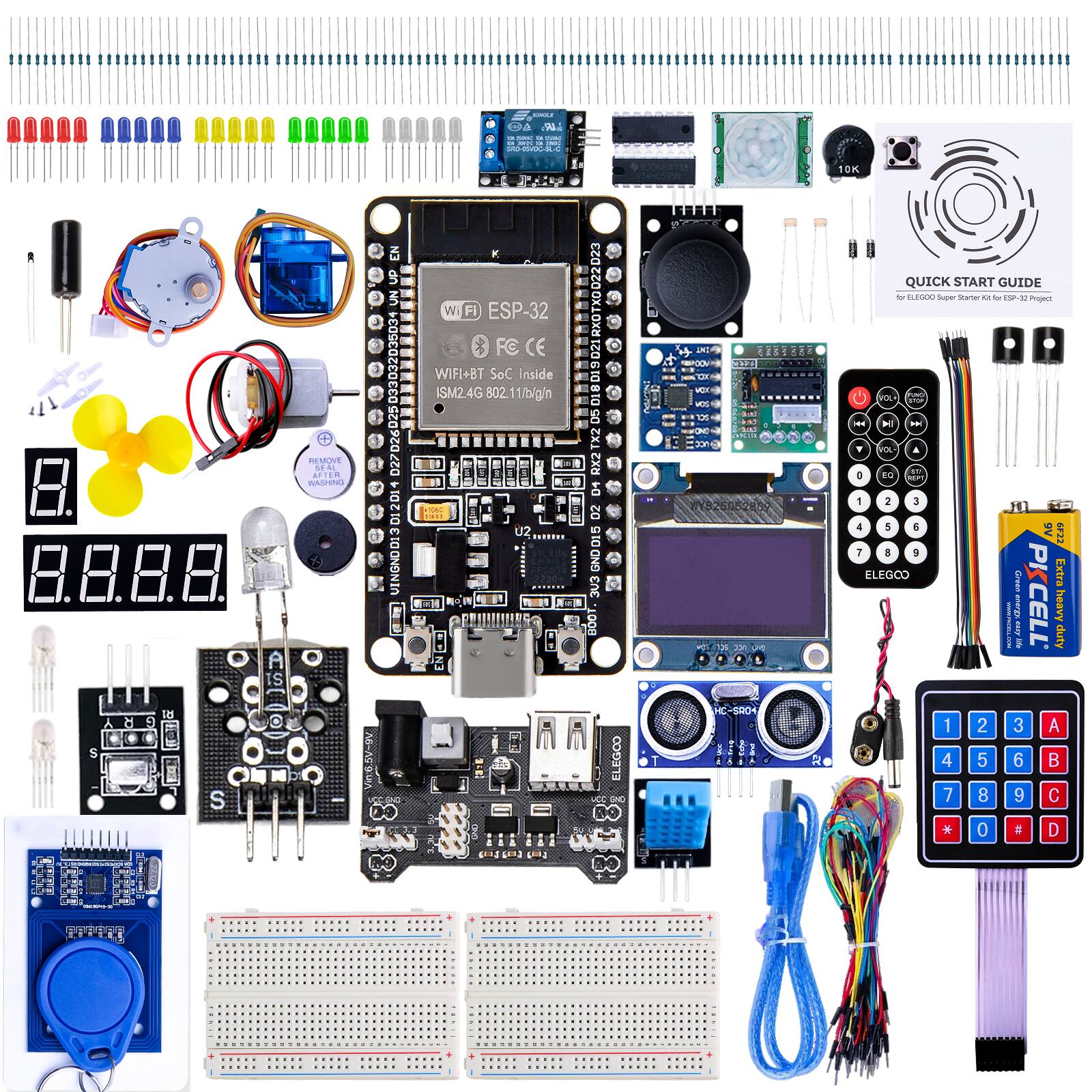 ELEGOO ESP 32 USB C Super Starter Kit with Tutorial for Stem, CP2102 ...