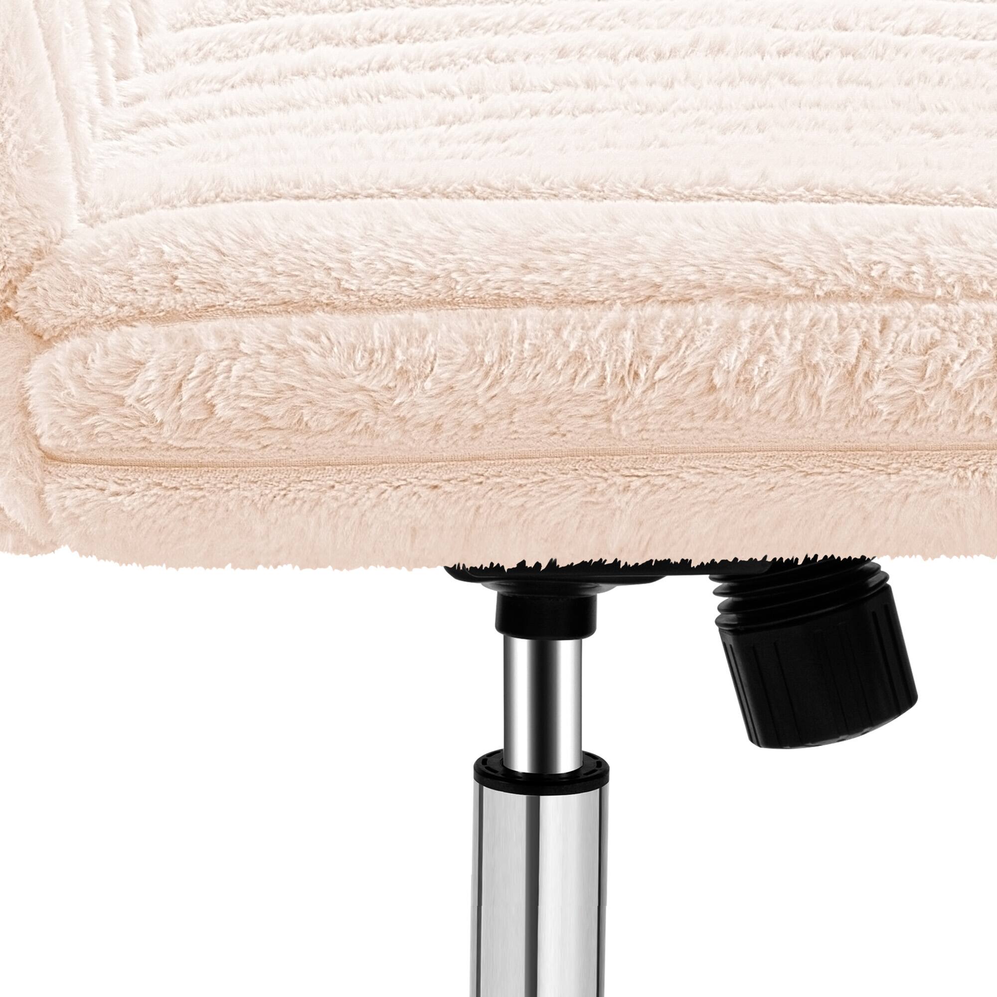 Alt View 6. KERDOM - Wider Seat Criss Cross Chair, Armless Ergonomic Office Chair No Wheels, Soft Velvet Vanity Makeup Chair For Home Bedroom - Pink.