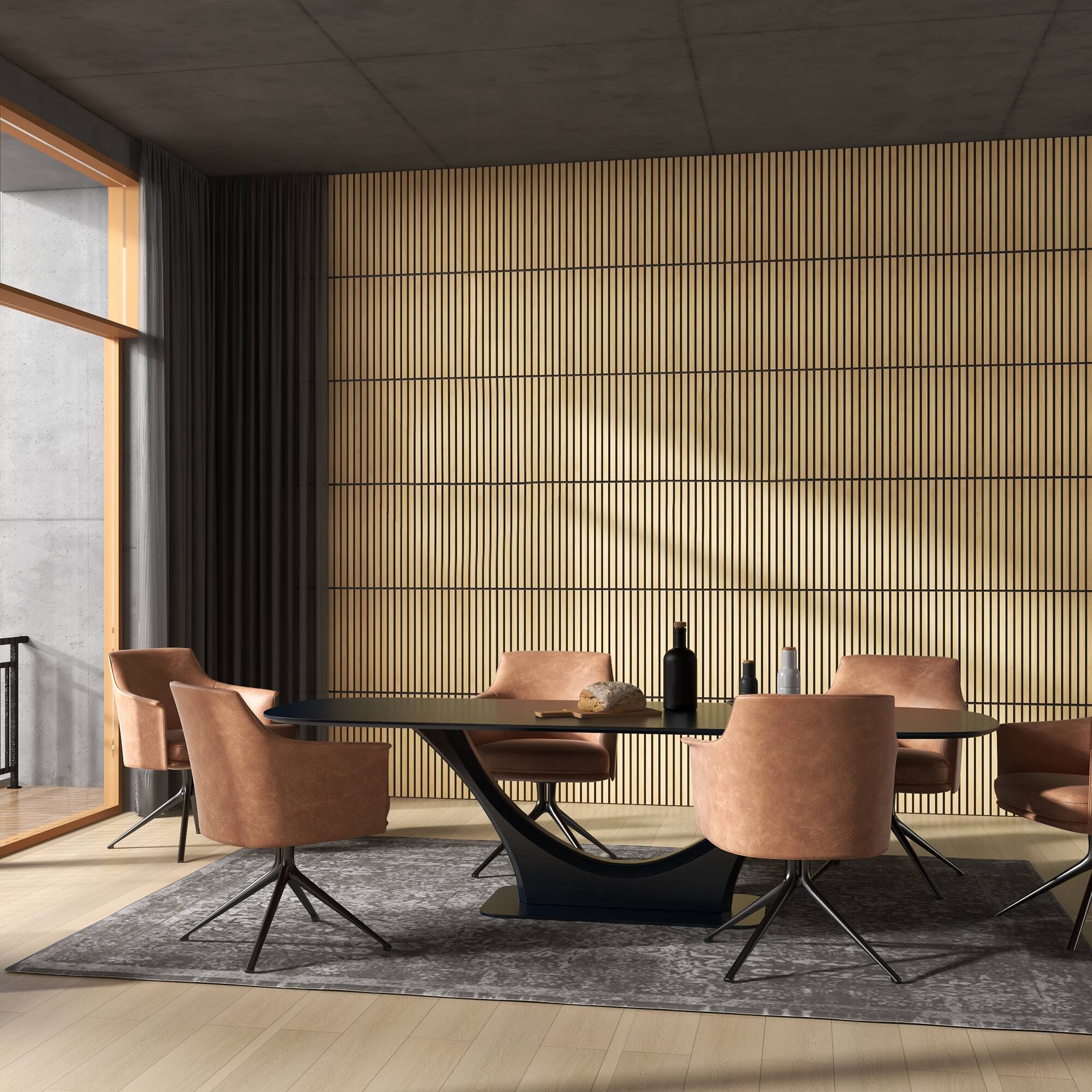 Alt View 1. Homcom - x 24" Wood Panels for Wall, 4 Pack Acoustic Panels, Sound Absorbing Slat Wall for Wall Decor - Oak.