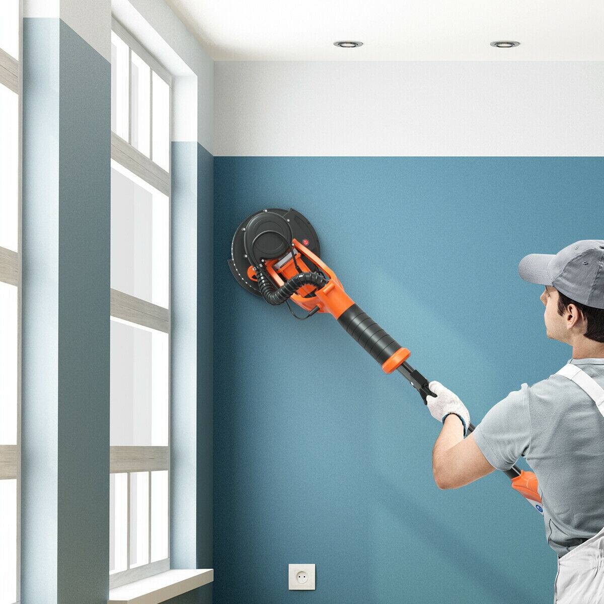 Angle. Sugift - Electric Foldable Drywall Sander 750W Variable Speed - Orange.