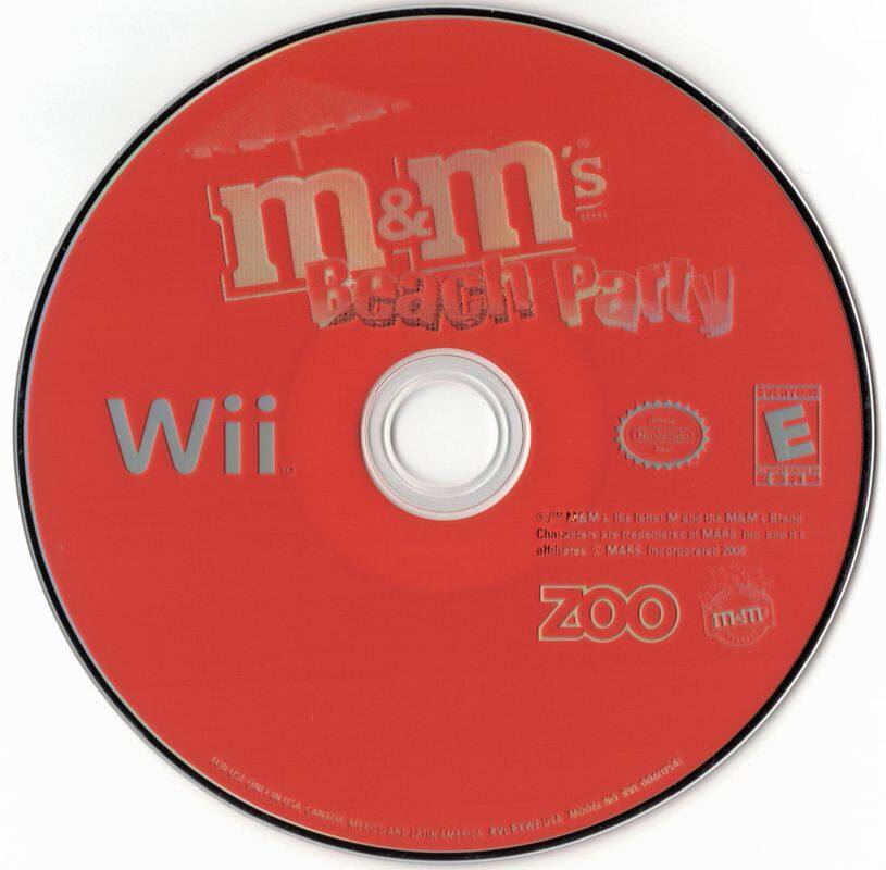 M&M's Beach Party  
Wii  

E (Everyone)  

©M&M's the trade Mark of Mars, Inc. and its affiliates. ©Mars, Incorporated 2005  

ZOO  

M&M's  

For use in the USA, Canada, Mexico and Latin America. Model No. 05-001-USA