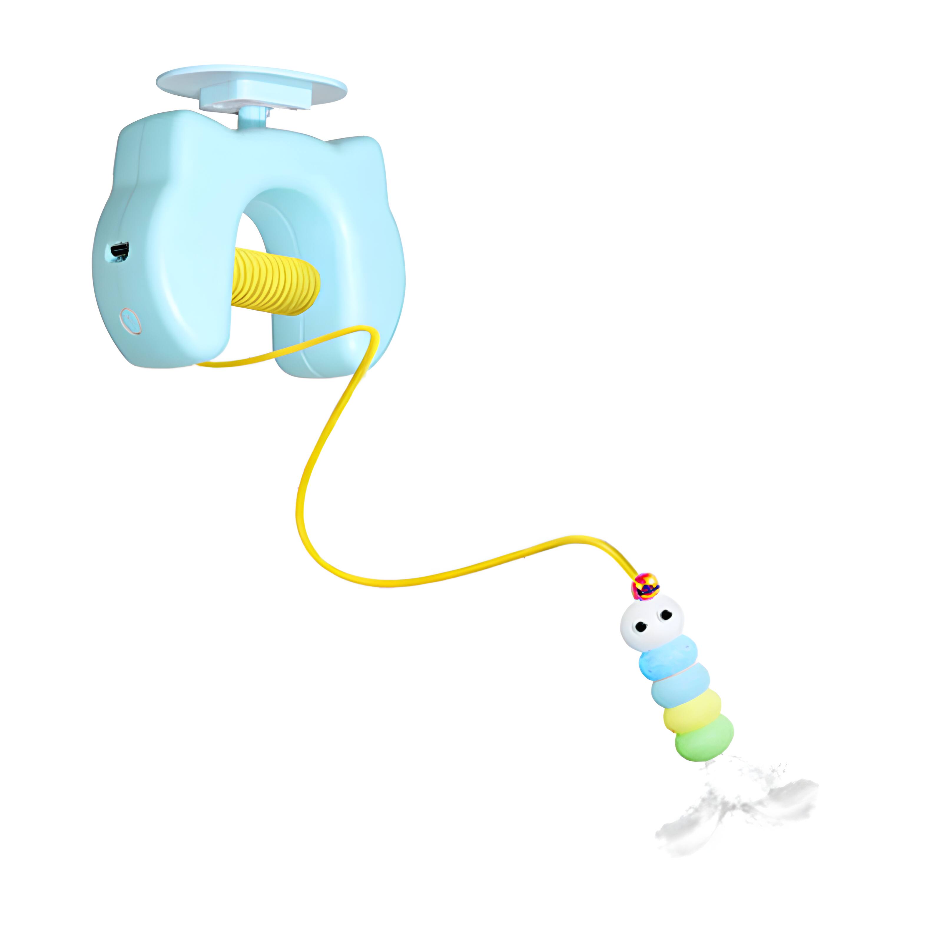 Front. Cluzine - Automatic Lifting Cat Toy, 1.8M Rope, USB Rechargeable, Hanging Interactive Teaser for Indoor Cats - Multicolor.