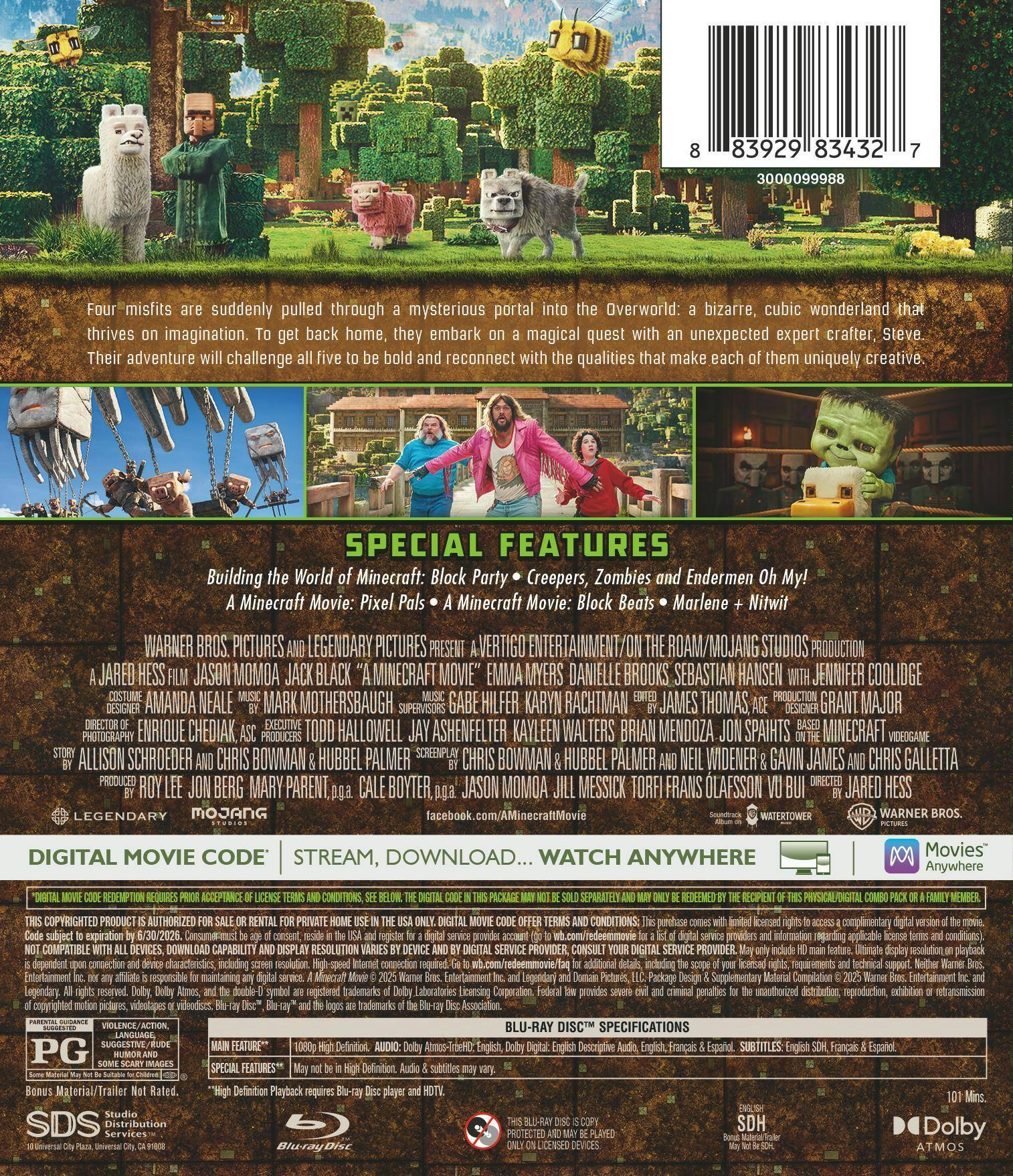 Back. A Minecraft Movie [Blu-ray].