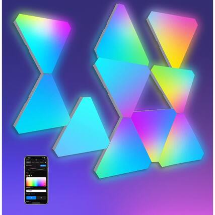 Front. Schertz - Large Triangle LED Wall Lights for Gaming Setup, Smart RGB DIY Light Panels with APP Control & Music Sync for Bedroom, G.