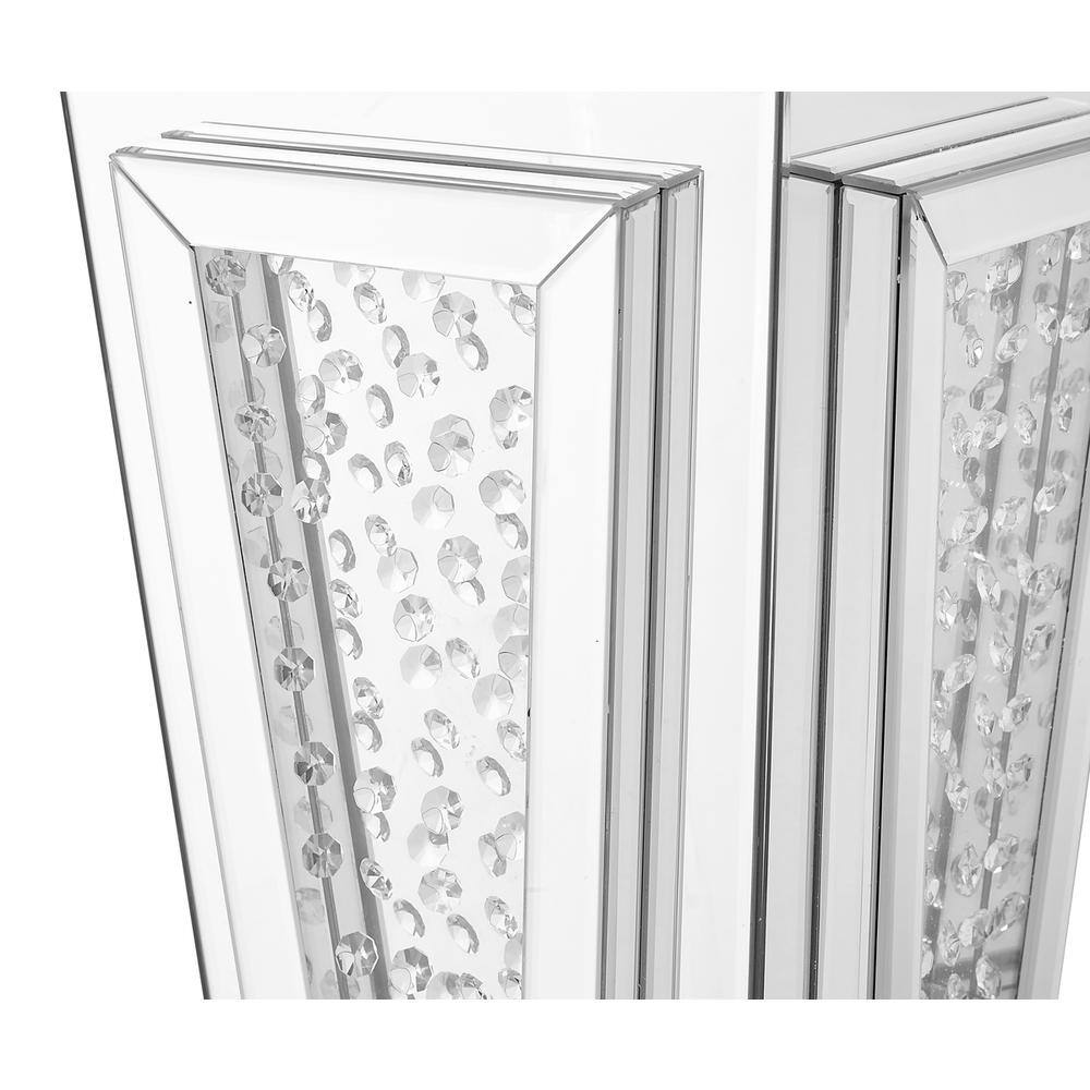Angle. Elegant Decor - 15 inch Crystal End Table In Clear Mirror Finish - Clear.