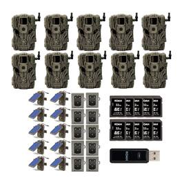 Stealth Cam - Fusion X 26MP Trail Camera (10-Pack) with Solar Power Panel Bundle